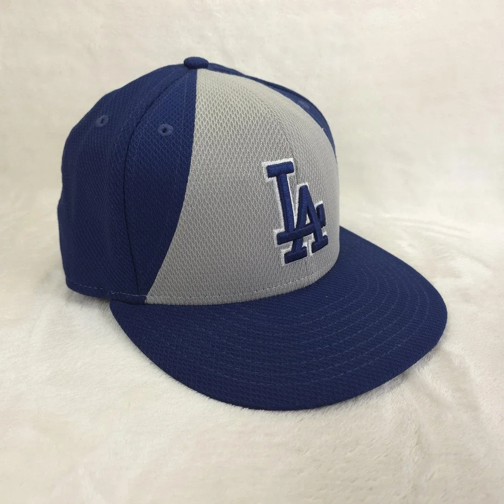 Los Angeles Dodgers Hat Players Cap Mens Fitted 7 3/8 Blue MLB Baseball New‎ Era